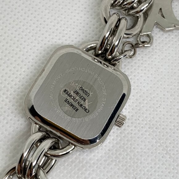 Xoxo silver tone women watch quartz analog 24mm charm chain size 7” running - Picture 5 of 7